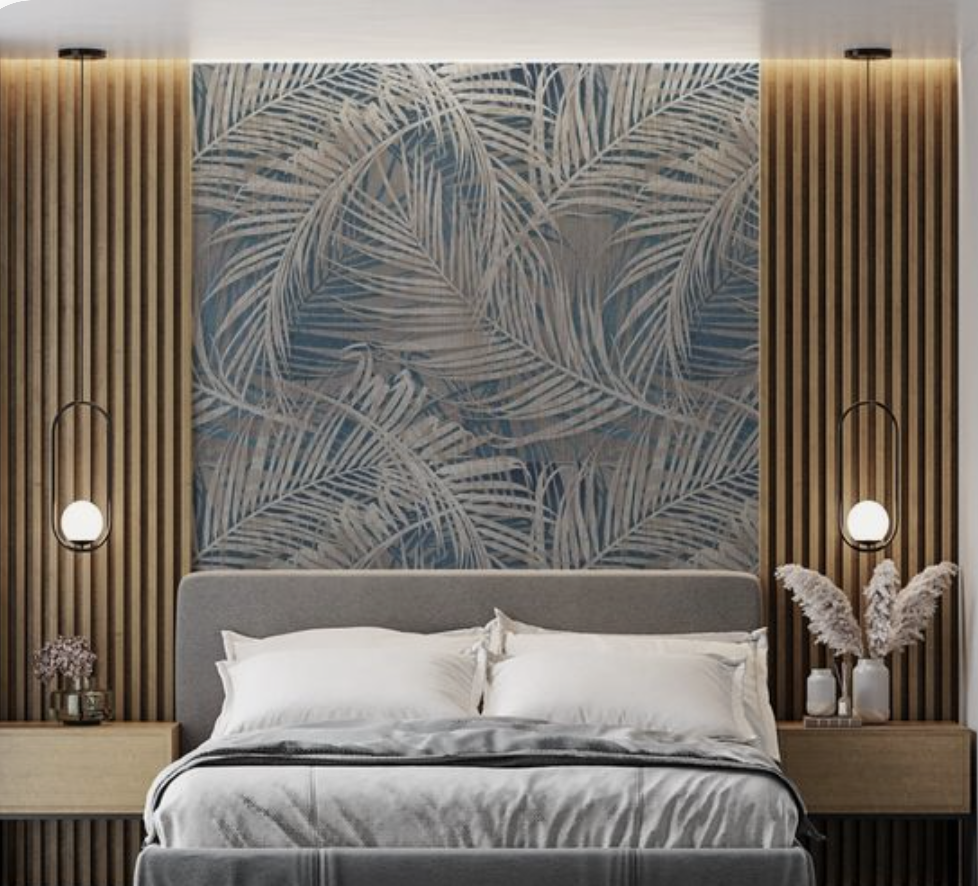 Wood Slat and Wallpaper Wall accent design specialists Phoenix