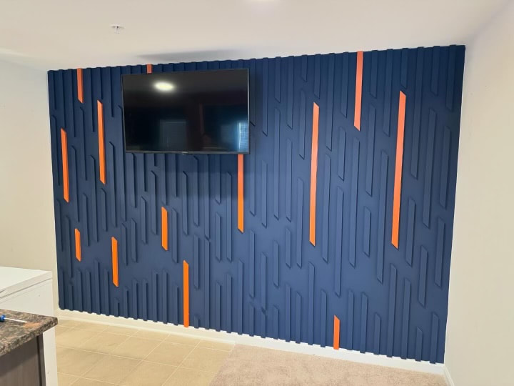 TV Feature Wall with Sports Theme